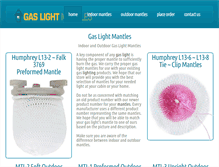 Tablet Screenshot of gas-light-mantles.com